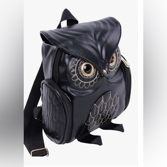 Black Owl Design Owl-Print Daypack Backpack NWT​